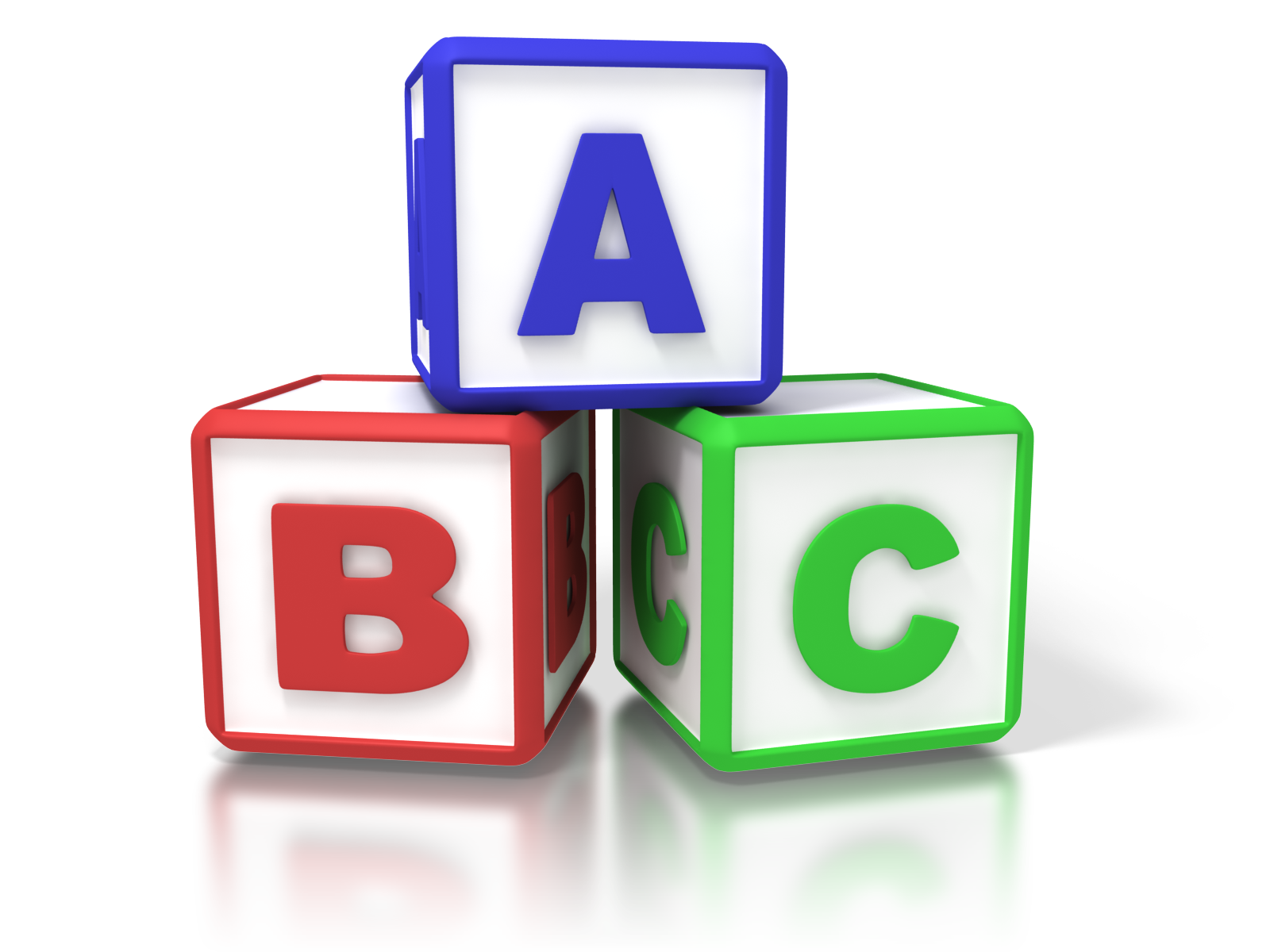 childs blocks stacked A B C